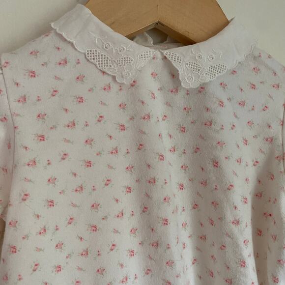 Ralph Lauren Floral Peter Pan Collar Long Sleeve Top W/ Button Down Back Sz 12m - Picture 5 of 8